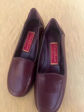 Cole Haan Burgundy Leather Slip-On Loafers